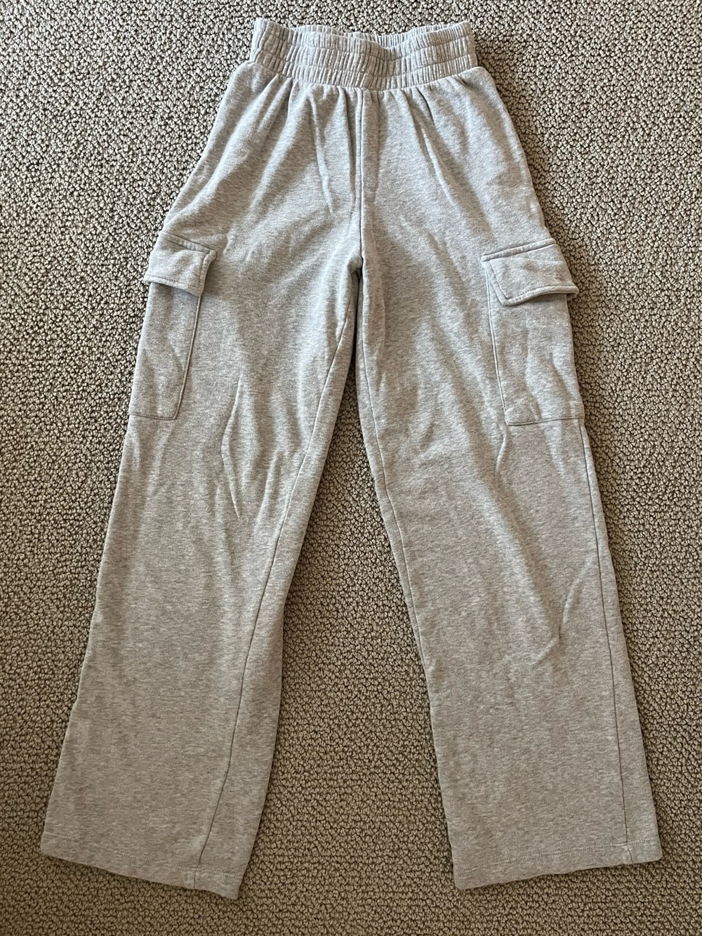 Gray Cargo Sweatpants with Elastic Waist